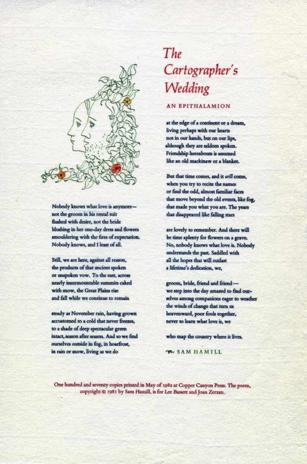 The Cartographer's Wedding by Sam Hamill_1981